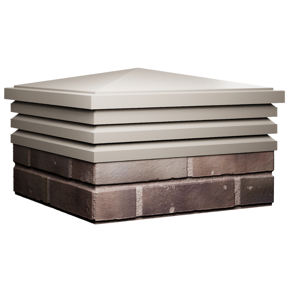 Колпак Zking Бона ХайТек Бежевый на столб 2х2 кирпича (513х513мм) в Кызыле фото