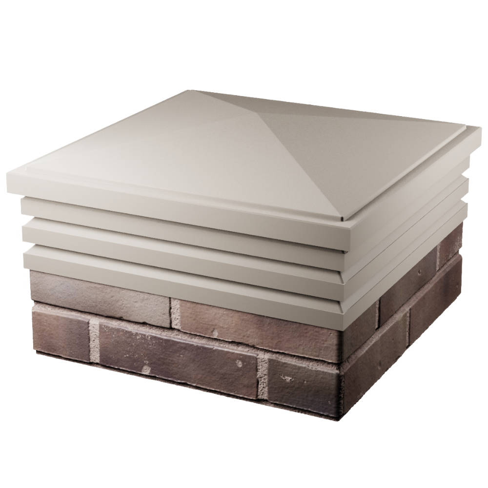 Колпак Zking Бона ХайТек Бежевый на столб 2х2 кирпича (513х513мм) в Кызыле фото