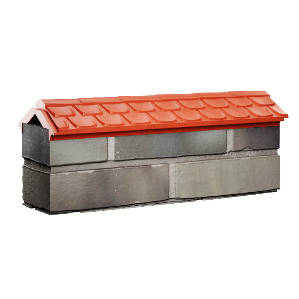 Парапет Zking Эльбрус Красный с посадкой на 0.5 кирпича (130мм) Кызыл фото