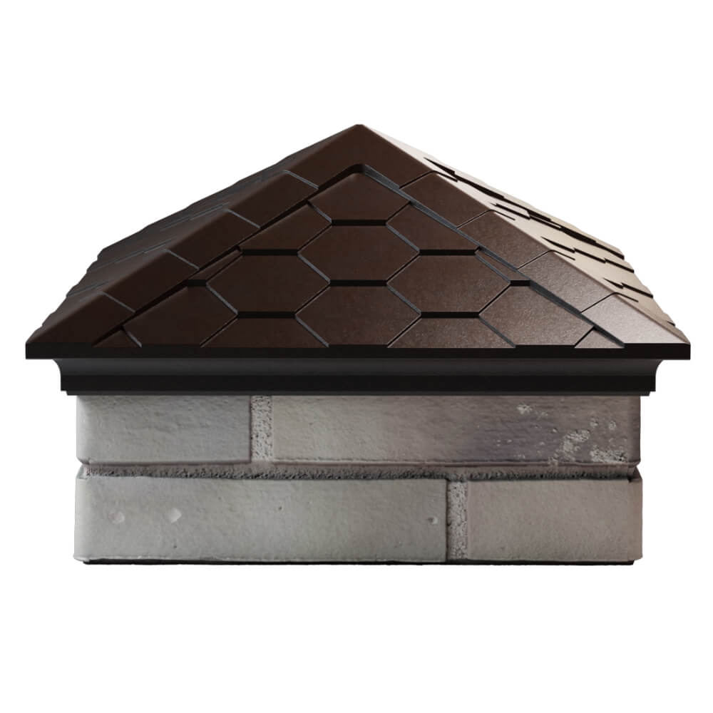 Колпак Zking Эверест Коричневый на столб 1.5х1.5 кирпича (390х390мм) Кызыл фото