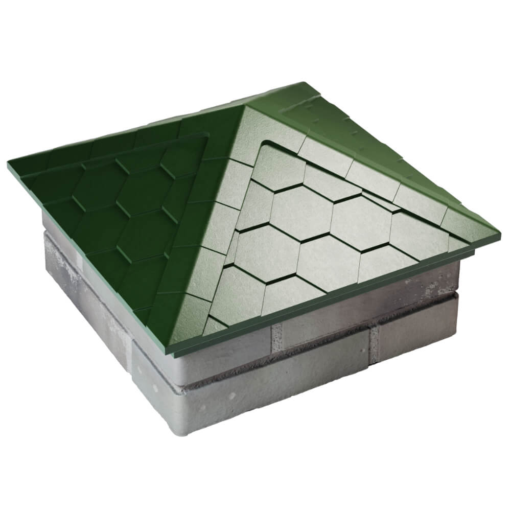 Колпак Zking Эверест Зеленый на столб 1.5х1.5 кирпича (390х390мм) в Кызыле фото