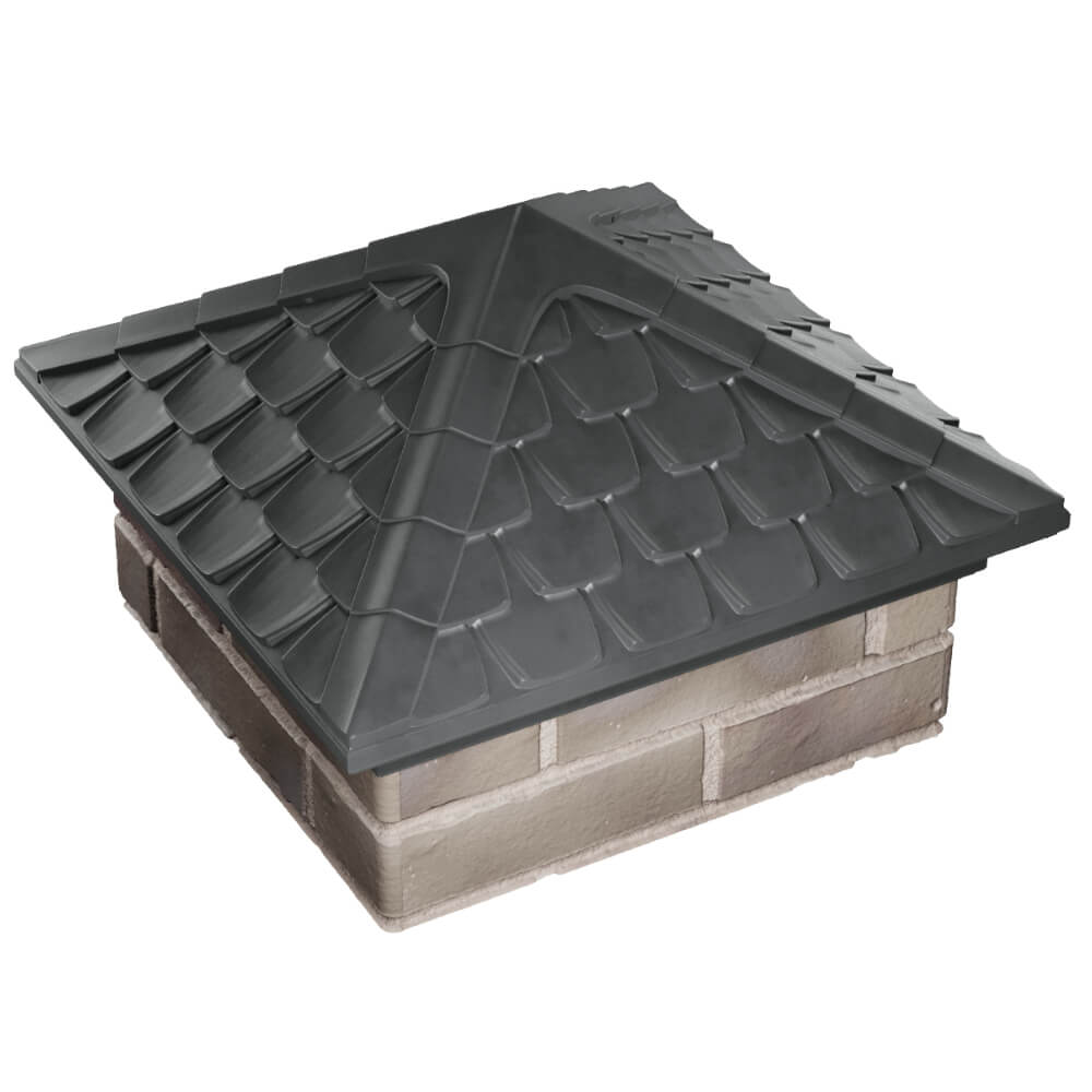 Колпак Zking Эльбрус Серый на столб 1.5х1.5 кирпича (385х385мм) в Кызыле фото