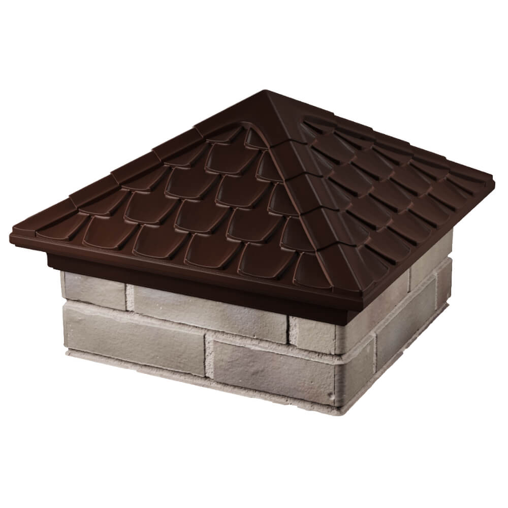 Колпак Zking Эльбрус Коричневый на столб 1.5х1.5 кирпича (385х385мм) в Кызыле фото