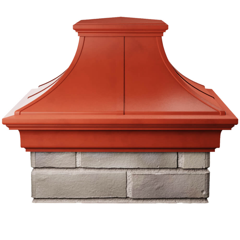 Колпак Zking Монблан Премиум Красный на столб 1.5х1.5 кирпича (385х385мм) Кызыл фото