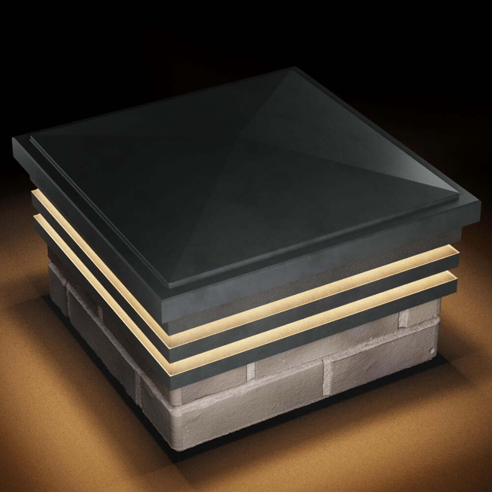 Колпак Zking Бона ХайТек Серый на столб 1.5х1.5 кирпича (385х385мм) с подсветкой в Кызыле фото