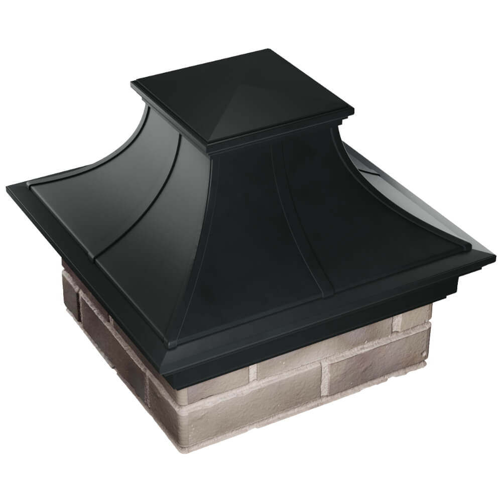 Колпак Zking Монблан Премиум Черный на столб 1.5х1.5 кирпича (385х385мм) в Кызыле фото