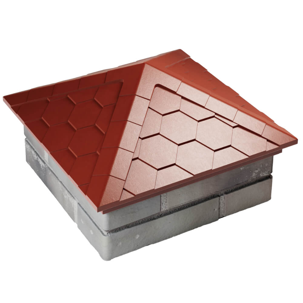 Колпак Zking Эверест Красный на столб 1.5х1.5 кирпича (390х390мм) в Кызыле фото