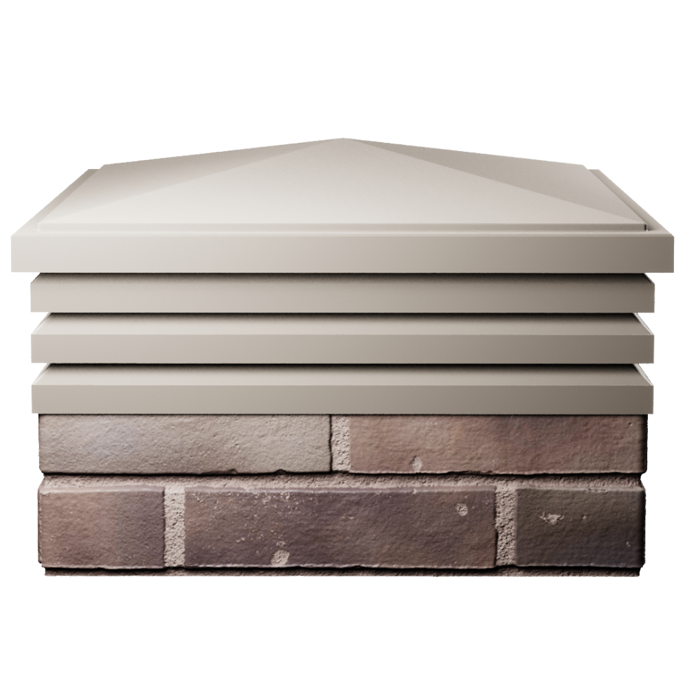 Колпак Zking Бона ХайТек Бежевый на столб 2х2 кирпича (513х513мм) Кызыл фото