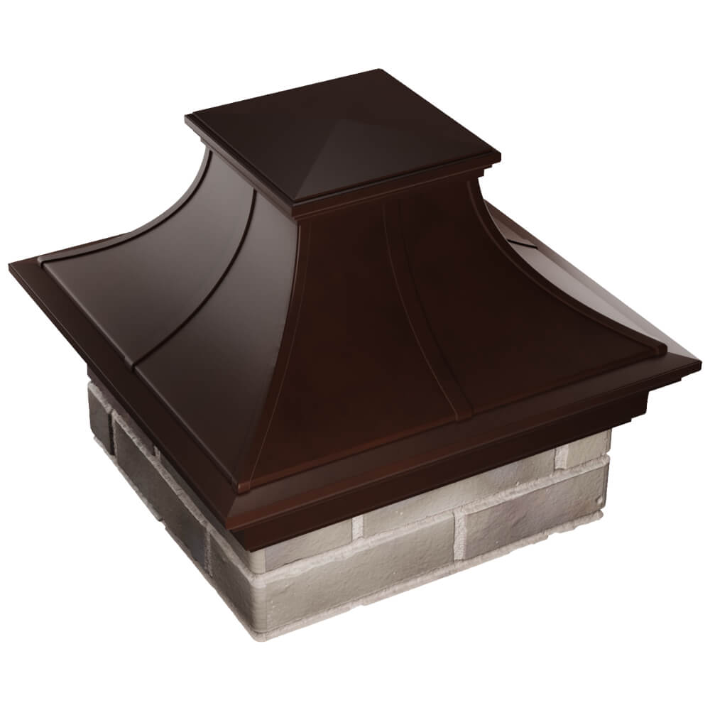 Колпак Zking Монблан Премиум Коричневый на столб 1.5х1.5 кирпича (385х385мм) в Кызыле фото