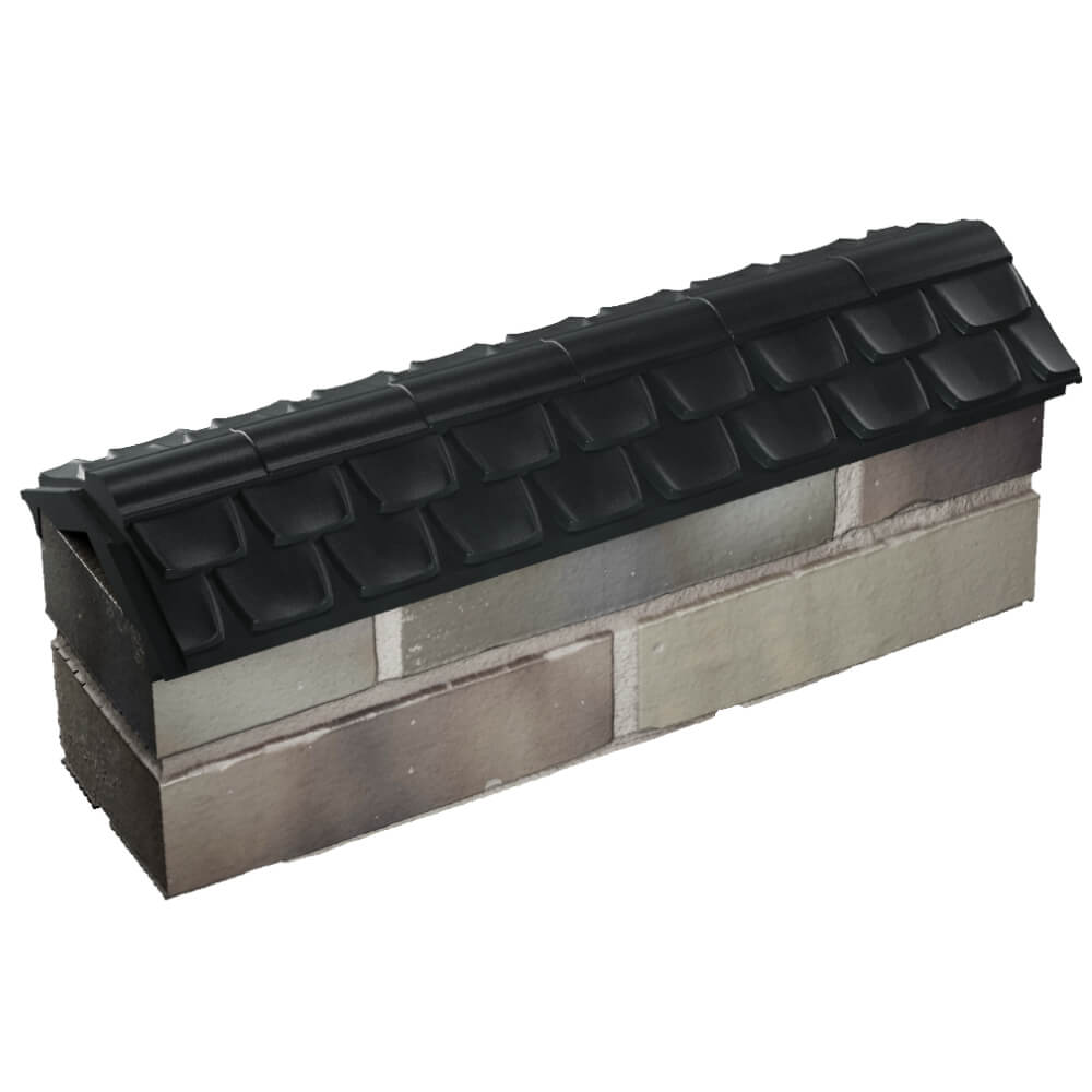 Парапет Zking Эльбрус Черный с посадкой на 0.5 кирпича (130мм) в Кызыле фото