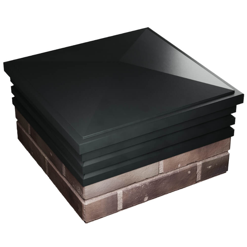 Колпак Zking Бона ХайТек Черный на столб 2х2 кирпича (513х513мм) в Кызыле фото