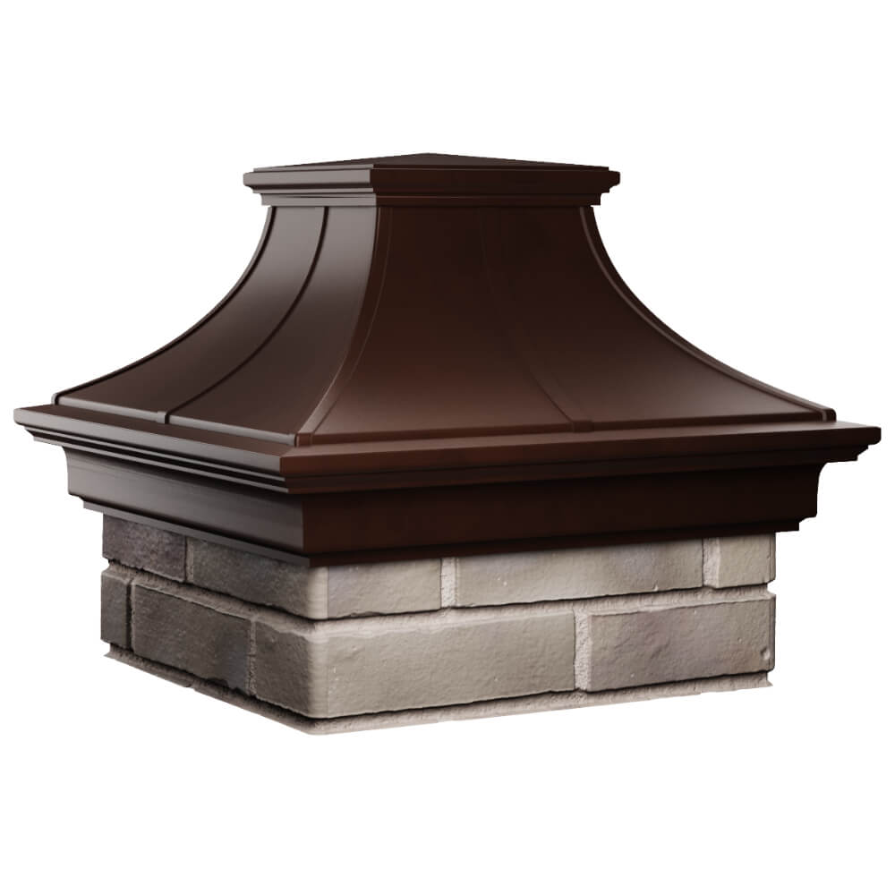 Колпак Zking Монблан Премиум Коричневый на столб 1.5х1.5 кирпича (385х385мм) в Кызыле фото