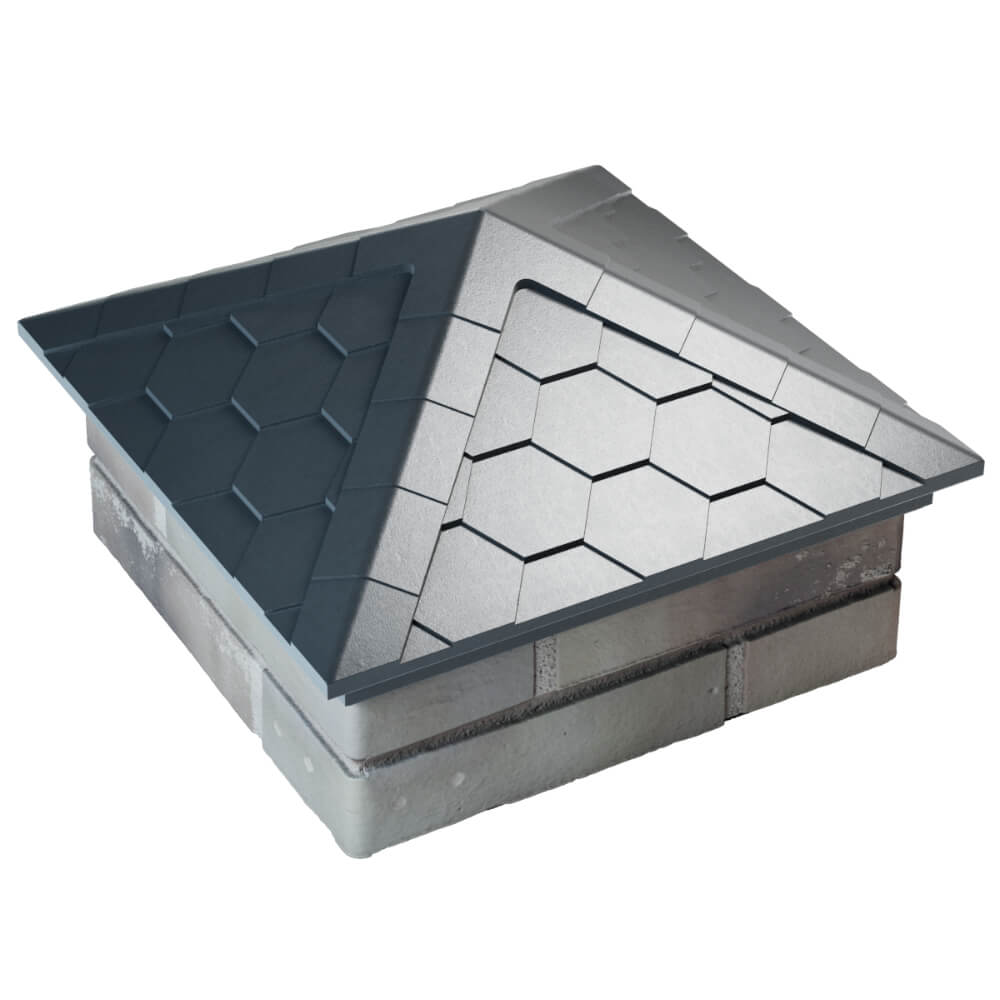 Колпак Zking Эверест Серый на столб 1.5х1.5 кирпича (390х390мм) в Кызыле фото