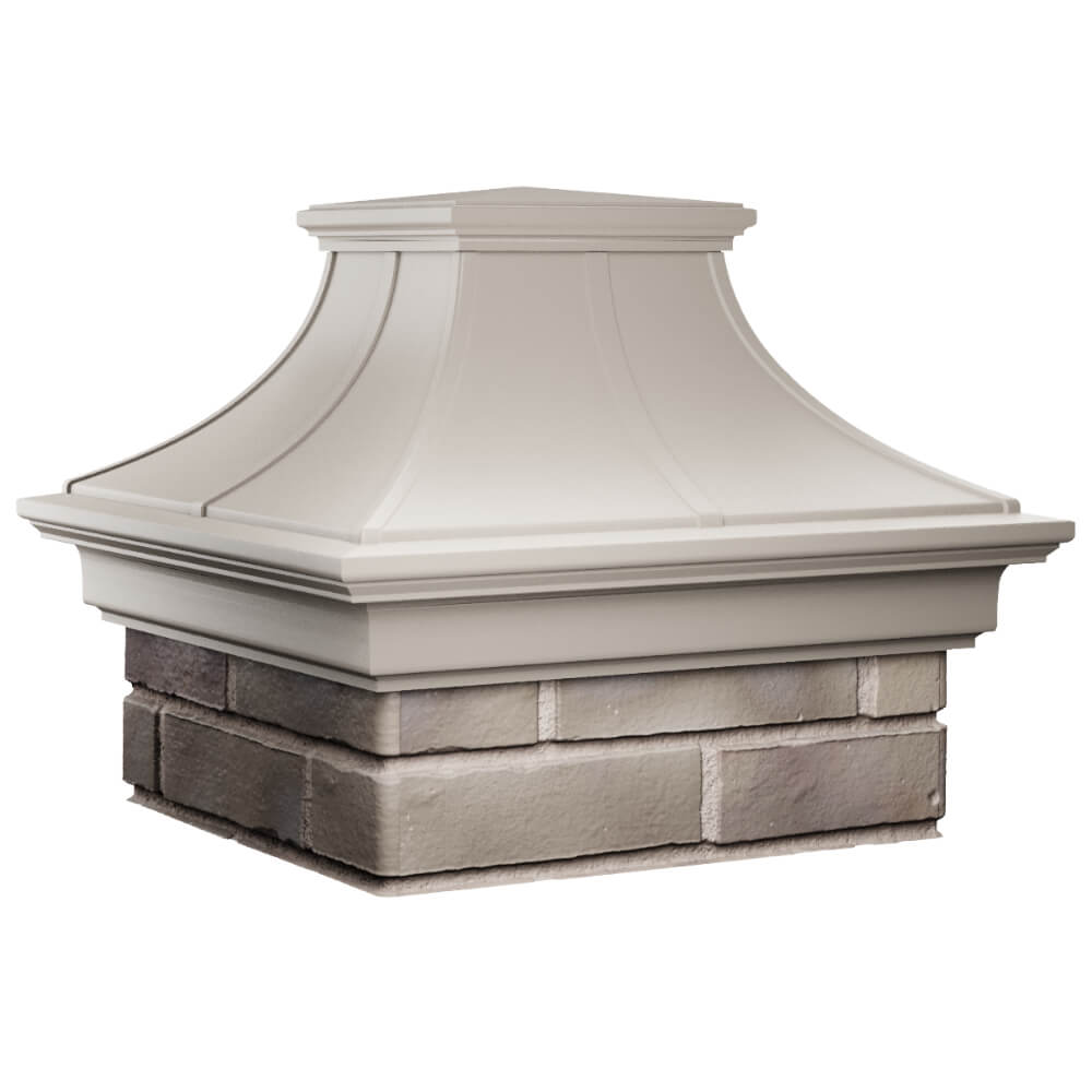 Колпак Zking Монблан Премиум Бежевый на столб 1.5х1.5 кирпича (385х385мм) в Кызыле фото