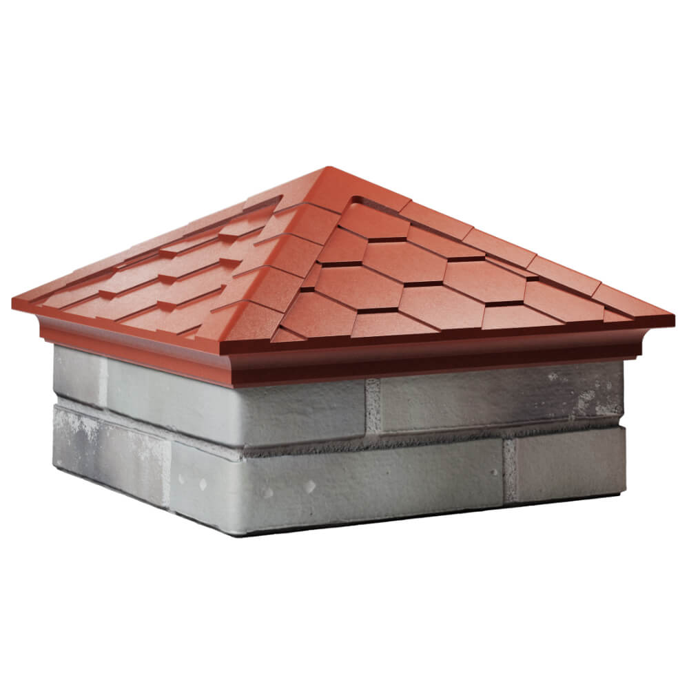 Колпак Zking Эверест Красный на столб 1.5х1.5 кирпича (390х390мм) в Кызыле фото