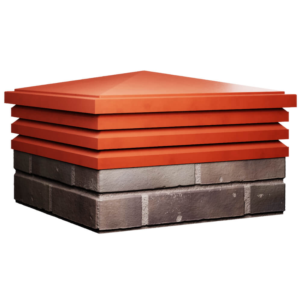 Колпак Zking Бона ХайТек Красный на столб 2х2 кирпича (513х513мм) в Кызыле фото