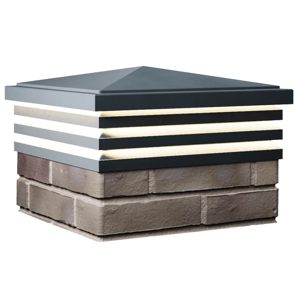 Колпак Zking Бона ХайТек Серый на столб 1.5х1.5 кирпича (385х385мм) с подсветкой в Кызыле фото