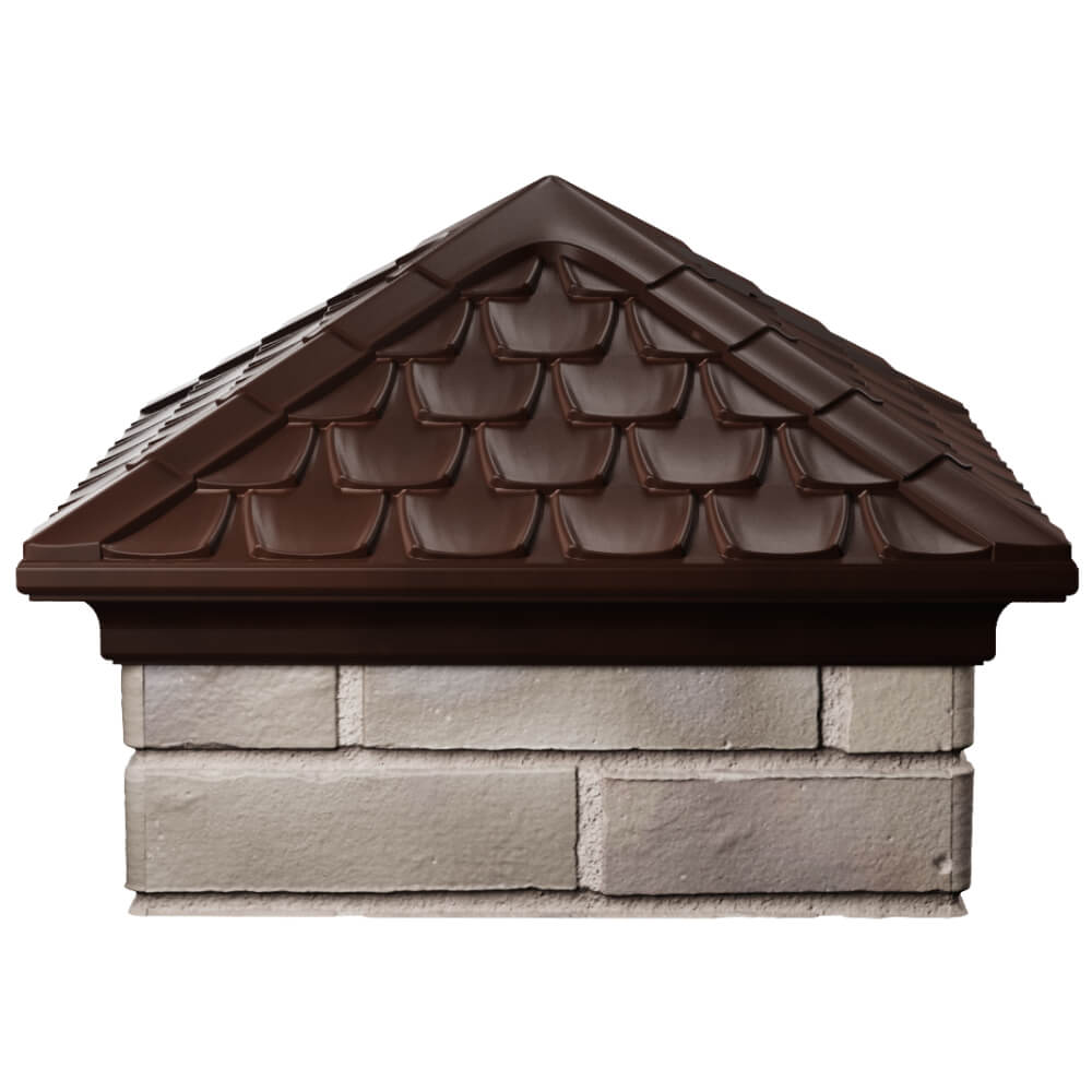 Колпак Zking Эльбрус Коричневый на столб 1.5х1.5 кирпича (385х385мм) Кызыл фото