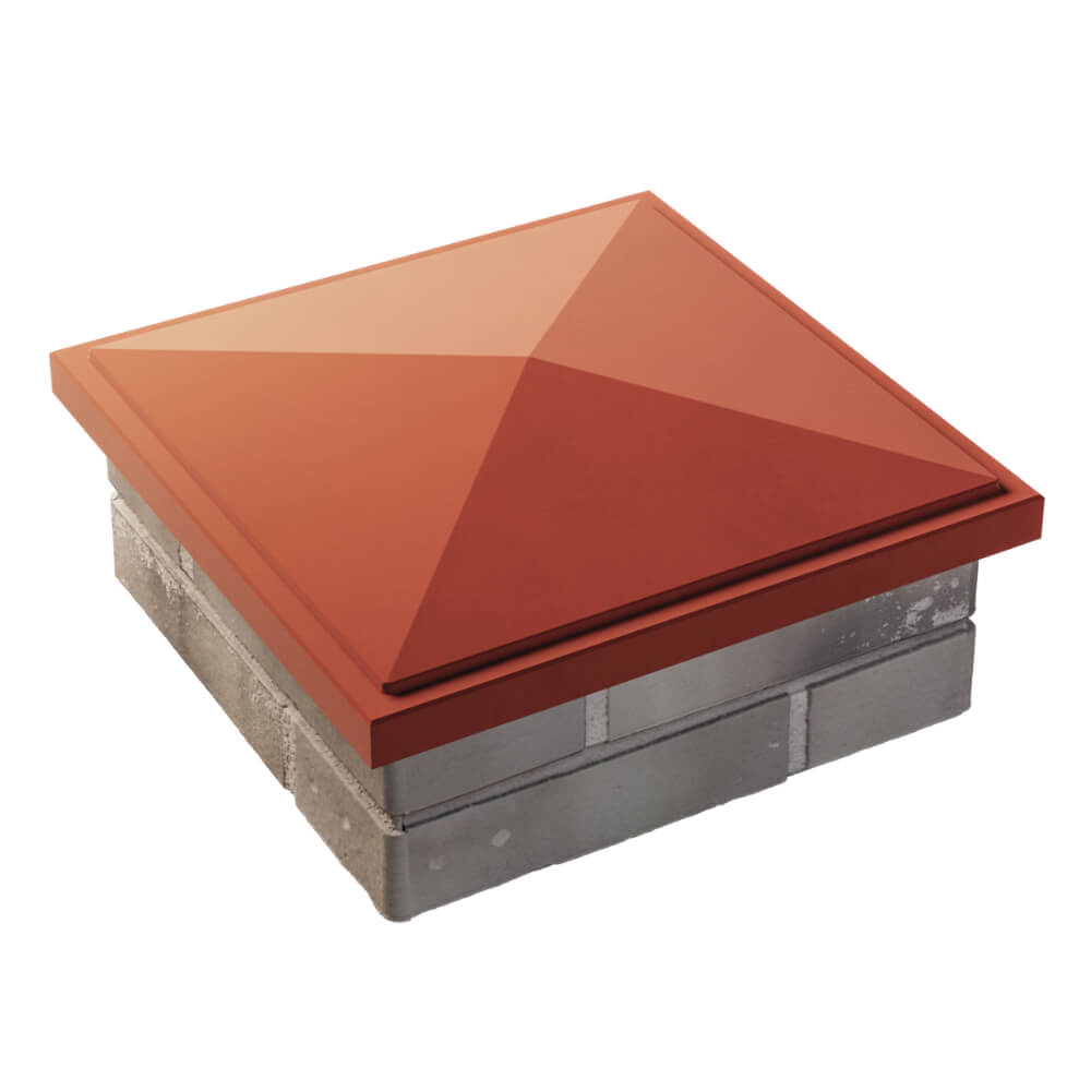 Колпак Zking БонаМоно Красный на столб 1.5х1.5 кирпича (385х385, 400х400мм) в Кызыле фото