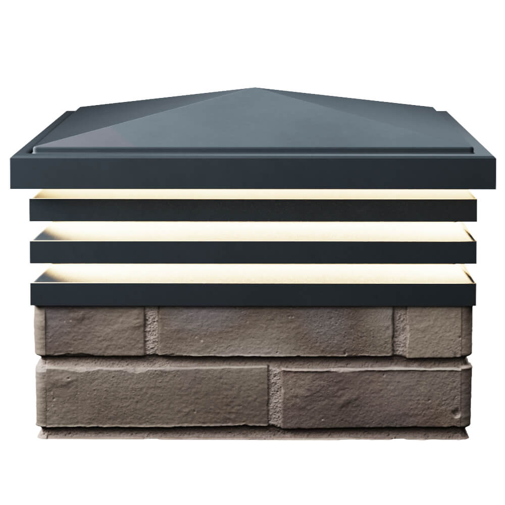 Колпак Zking Бона ХайТек Серый на столб 1.5х1.5 кирпича (385х385мм) с подсветкой в Кызыле фото