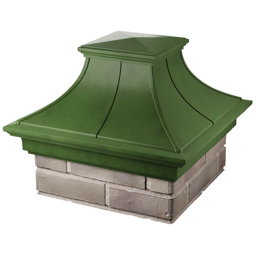 Колпак Zking Монблан Премиум Зеленый на столб 1.5х1.5 кирпича (385х385мм) в Кызыле фото
