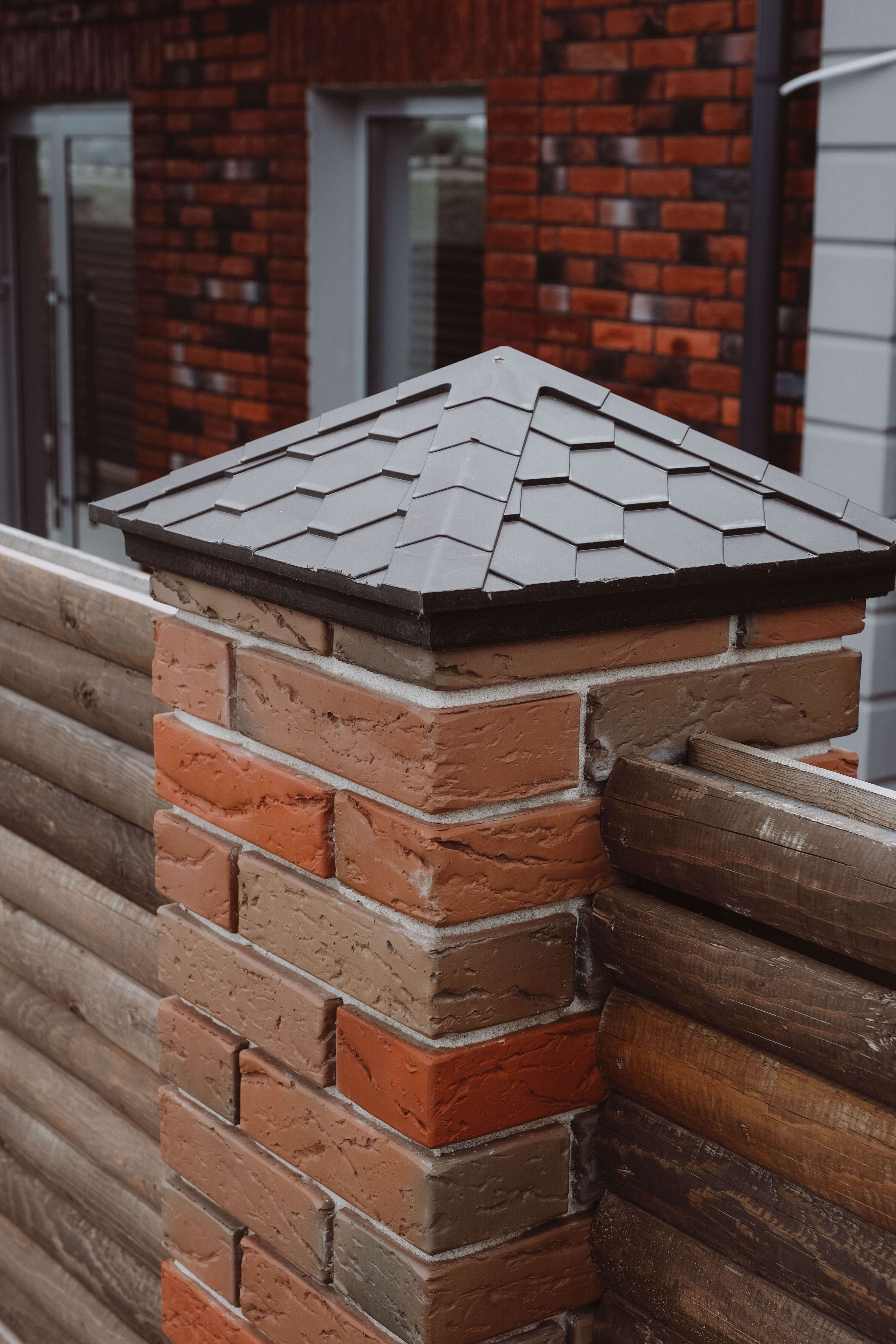 Колпак Zking Эверест Коричневый на столб 1.5х1.5 кирпича (390х390мм) в Кызыле фото