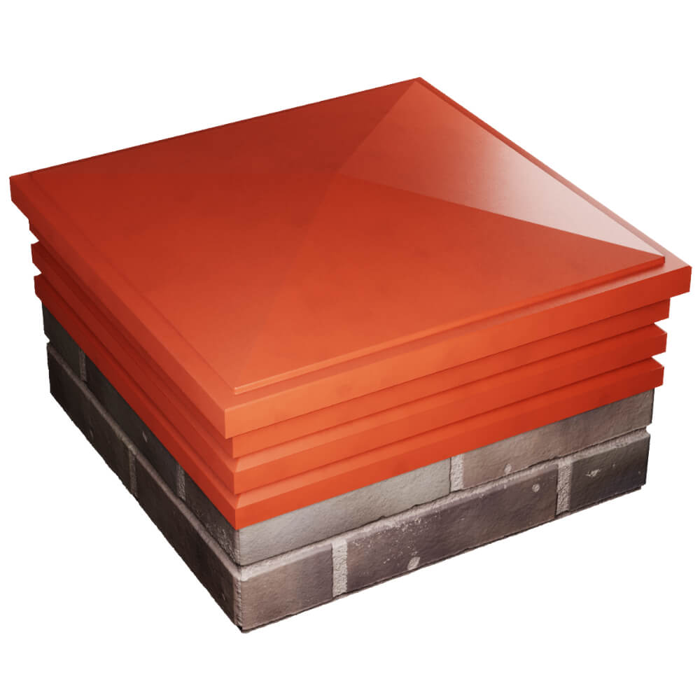 Колпак Zking Бона ХайТек Красный на столб 2х2 кирпича (513х513мм) в Кызыле фото