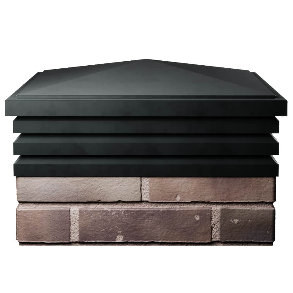 Колпак Zking Бона ХайТек Черный на столб 2х2 кирпича (513х513мм) Кызыл фото