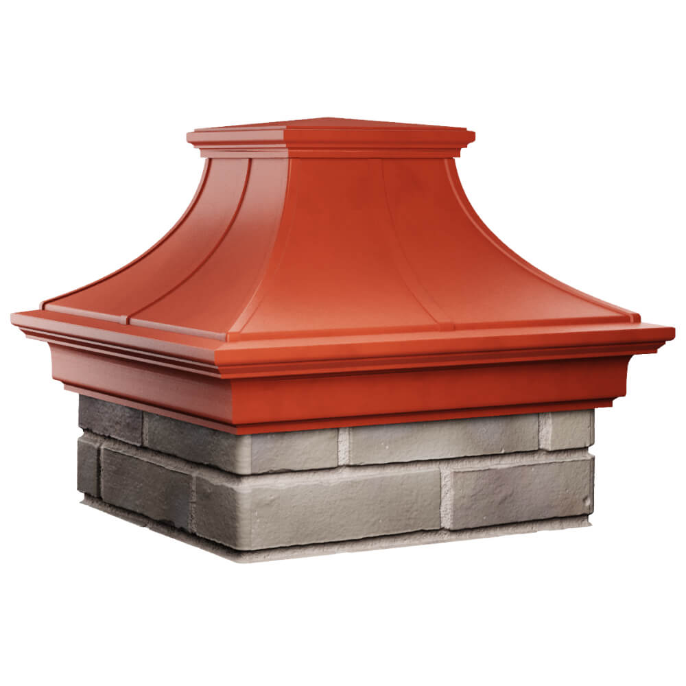 Колпак Zking Монблан Премиум Красный на столб 1.5х1.5 кирпича (385х385мм) в Кызыле фото