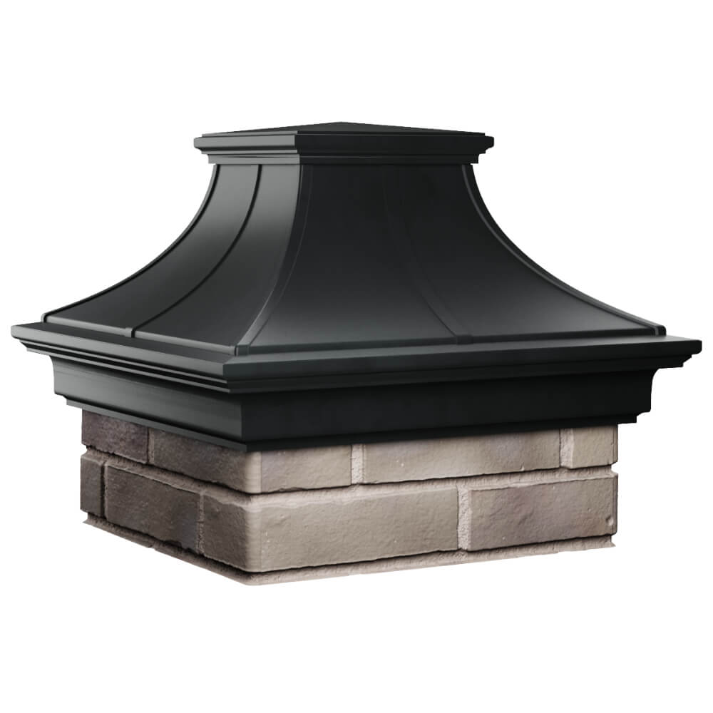 Колпак Zking Монблан Премиум Черный на столб 1.5х1.5 кирпича (385х385мм) в Кызыле фото