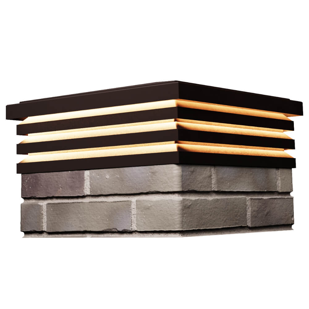 Колпак Zking Бона ХайТек Коричневый на столб 1.5х1.5 кирпича (385х385мм) с подсветкой в Кызыле фото