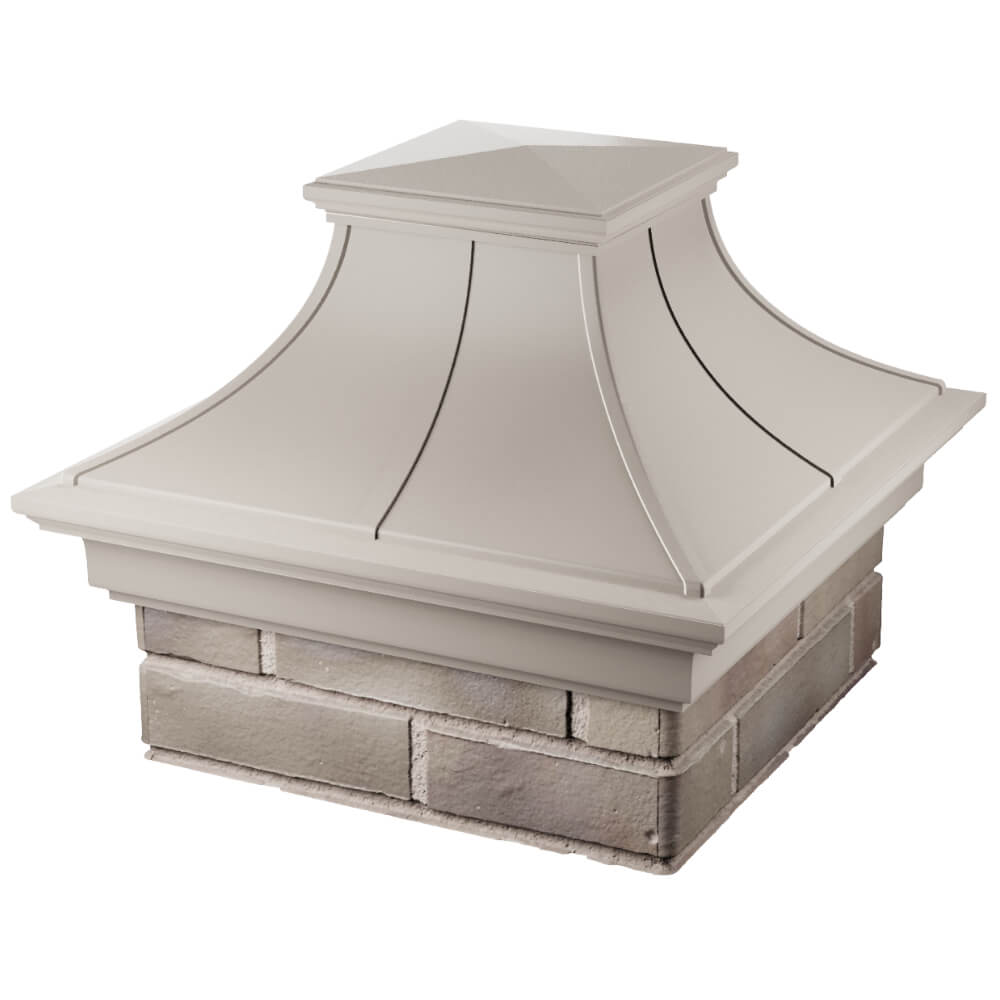 Колпак Zking Монблан Премиум Бежевый на столб 1.5х1.5 кирпича (385х385мм) в Кызыле фото