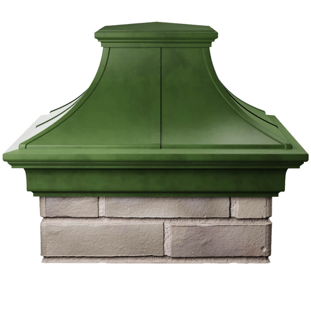 Колпак Zking Монблан Премиум Зеленый на столб 1.5х1.5 кирпича (385х385мм) Кызыл фото