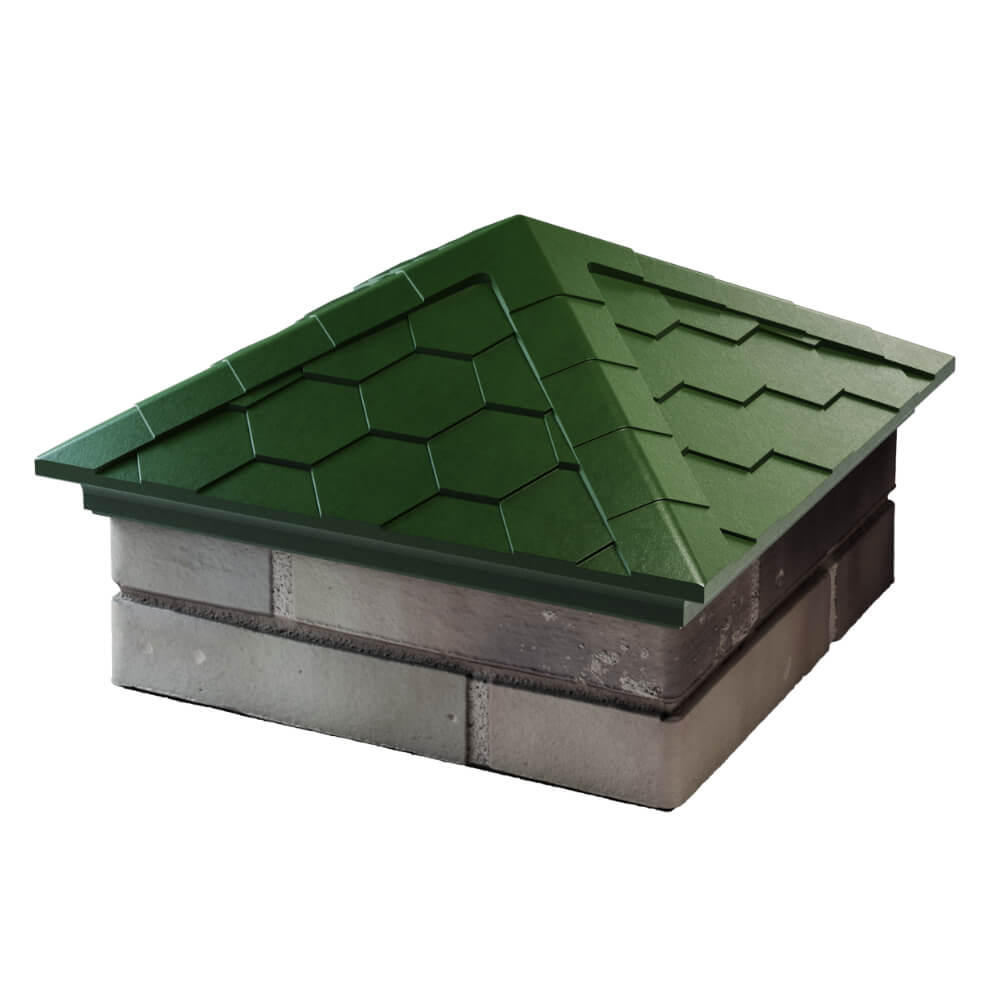 Колпак Zking Эверест Зеленый на столб 1.5х1.5 кирпича (390х390мм) в Кызыле фото