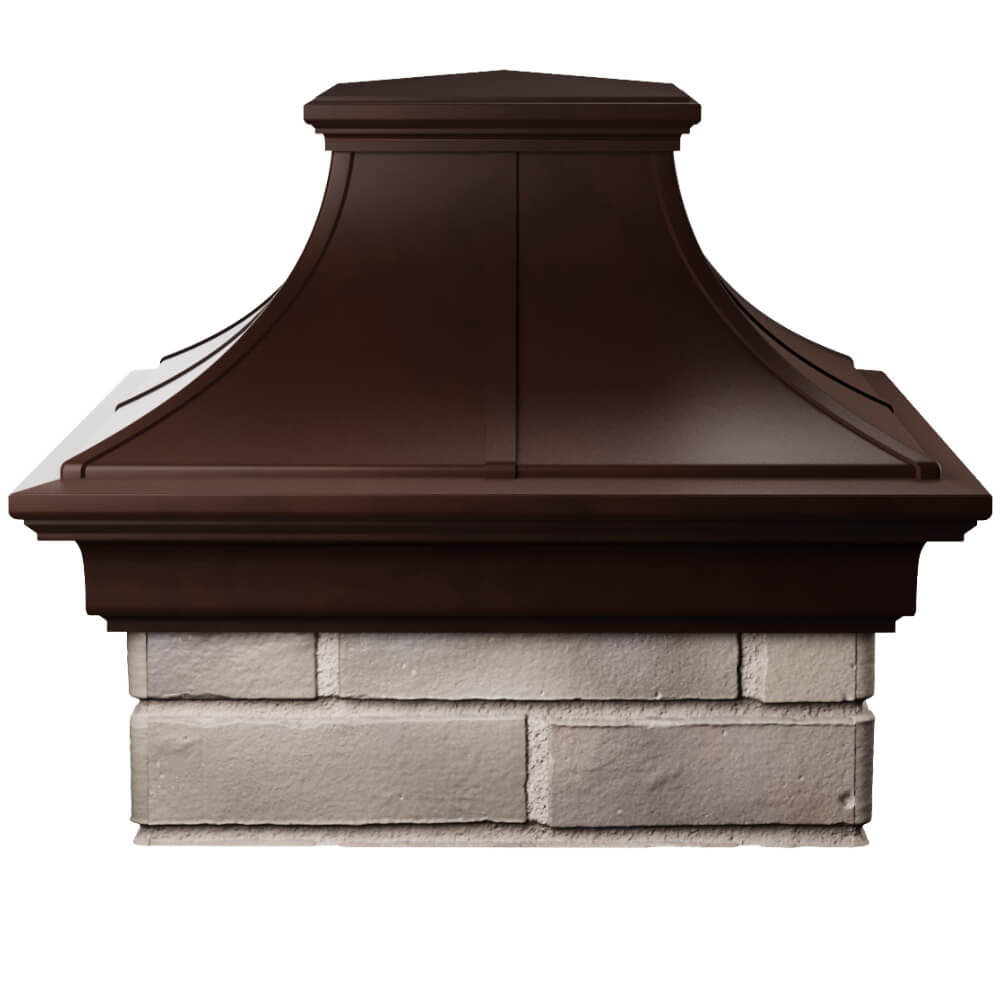 Колпак Zking Монблан Премиум Коричневый на столб 1.5х1.5 кирпича (385х385мм) Кызыл фото