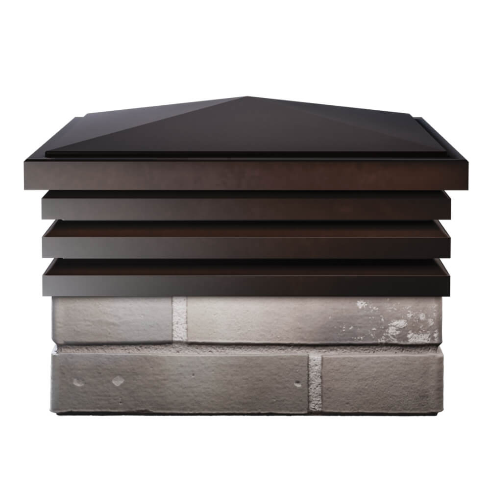 Колпак Zking Бона ХайТек Коричневый на столб 1.5х1.5 кирпича (385х385мм) Кызыл фото