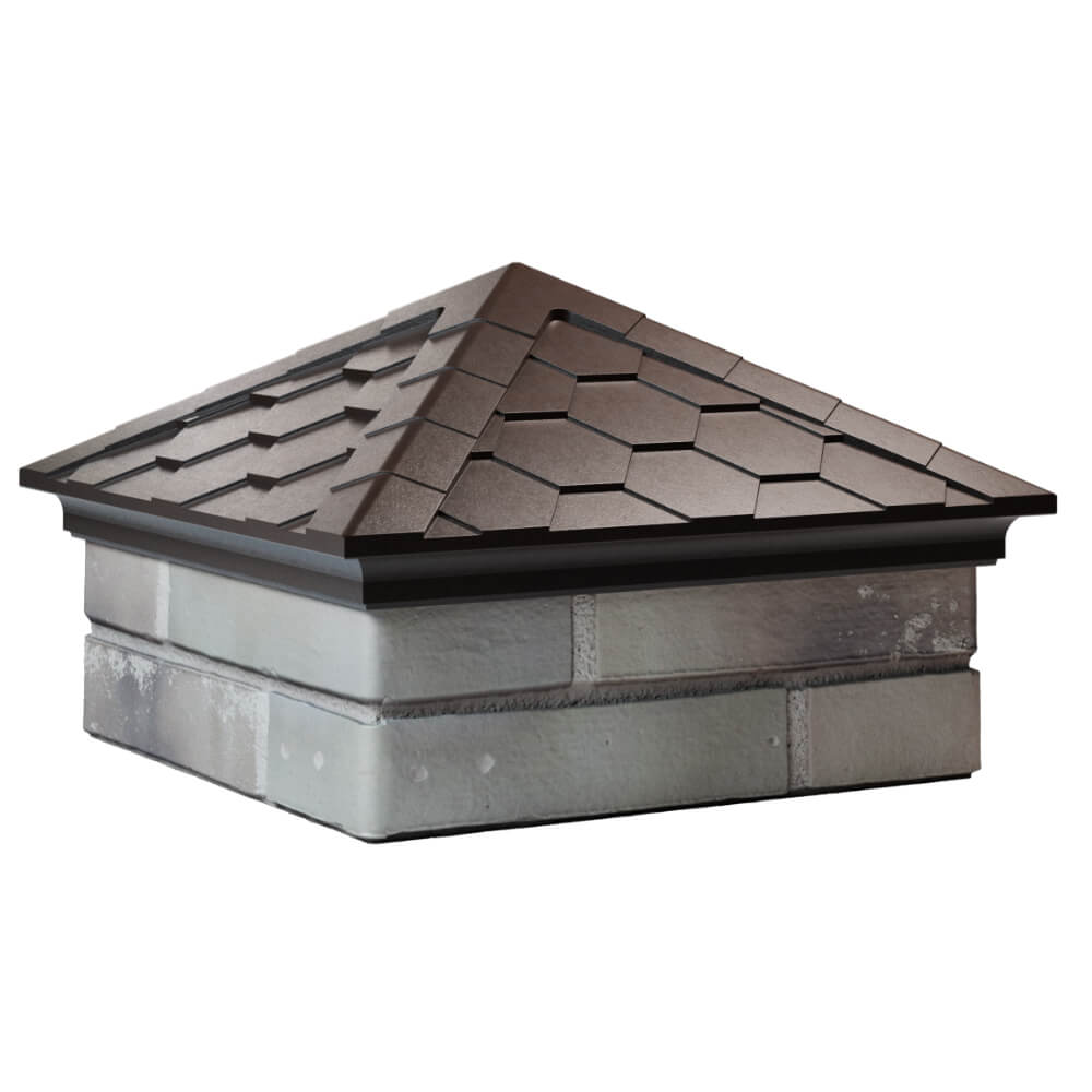 Колпак Zking Эверест Коричневый на столб 1.5х1.5 кирпича (390х390мм) в Кызыле фото