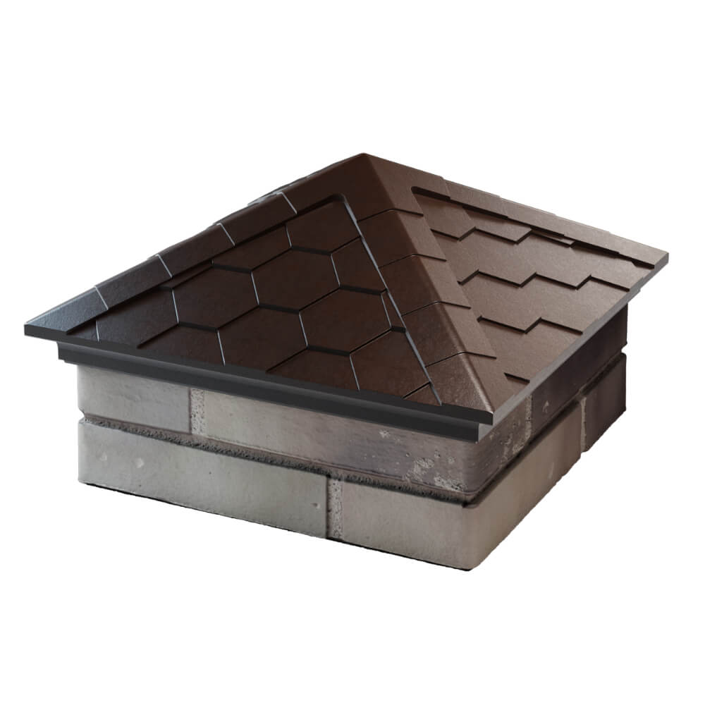 Колпак Zking Эверест Коричневый на столб 1.5х1.5 кирпича (390х390мм) в Кызыле фото