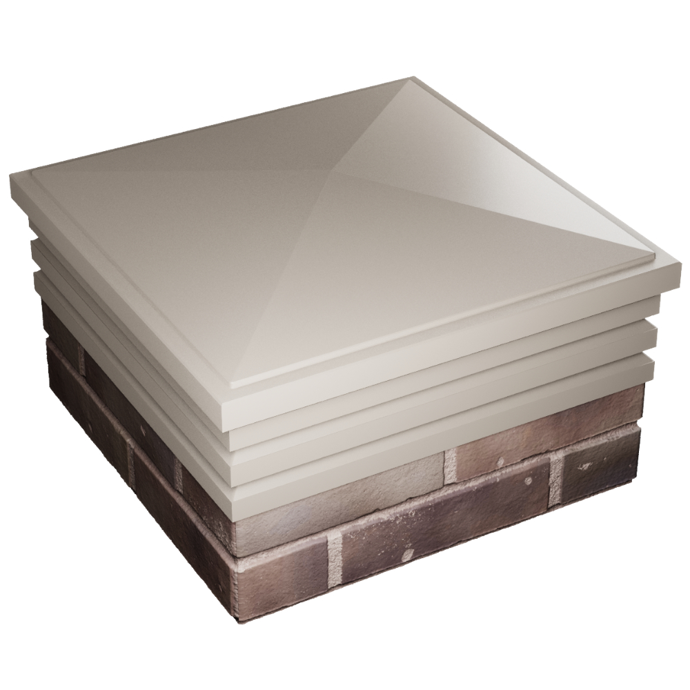 Колпак Zking Бона ХайТек Бежевый на столб 2х2 кирпича (513х513мм) в Кызыле фото