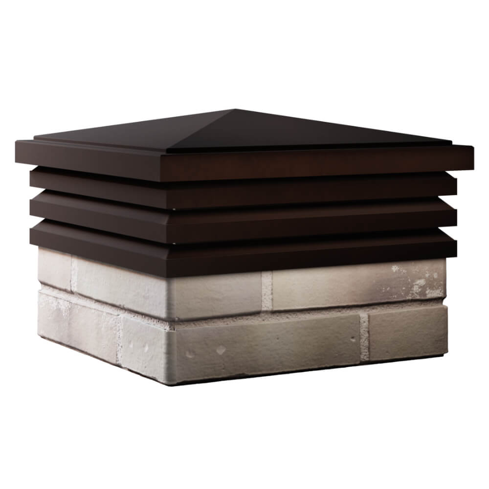 Колпак Zking Бона ХайТек Коричневый на столб 1.5х1.5 кирпича (385х385мм) в Кызыле фото