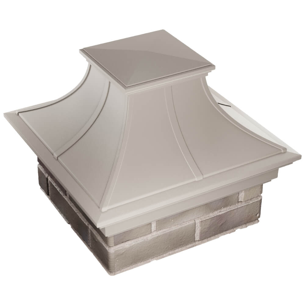 Колпак Zking Монблан Премиум Бежевый на столб 1.5х1.5 кирпича (385х385мм) в Кызыле фото